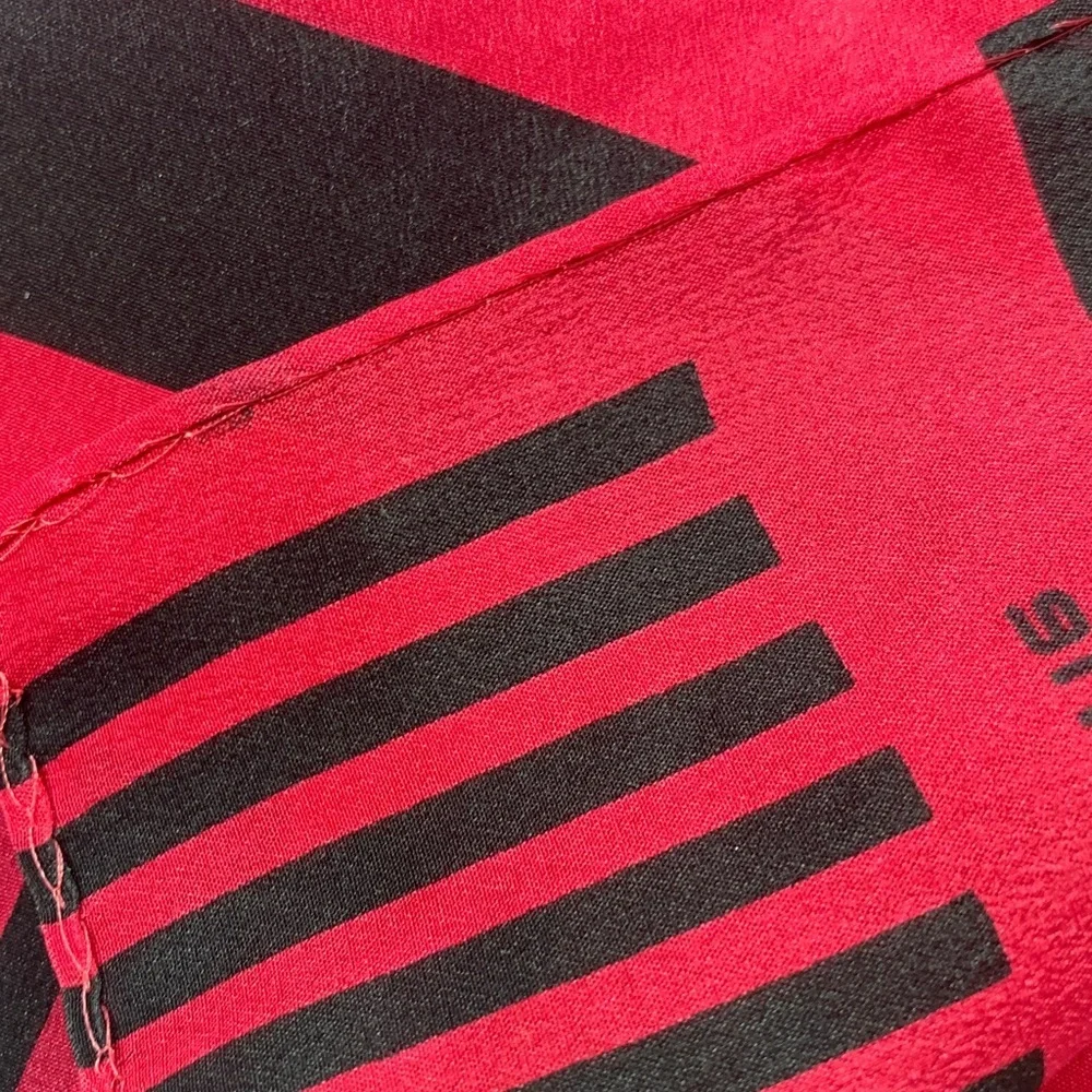 Liz Claiborne vintage silk scarf black and red stripes